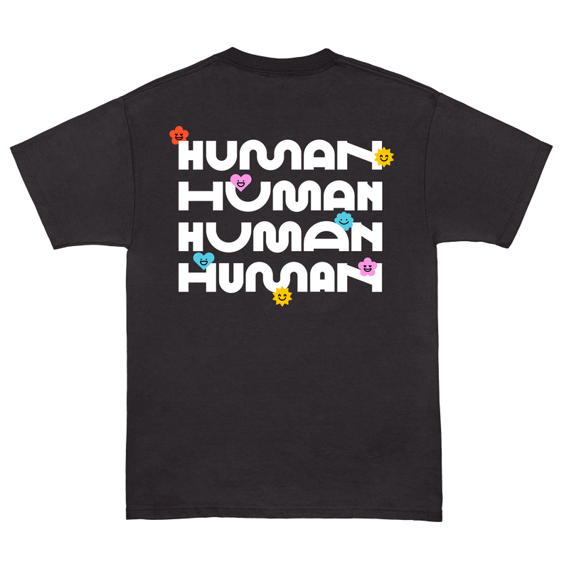 HUMAN STACK TEE IN BLACK