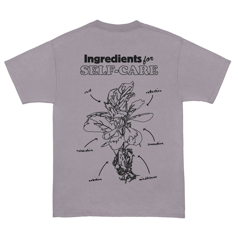 INGREDIENTS FOR SELF CARE TEE IN DARK SILVER