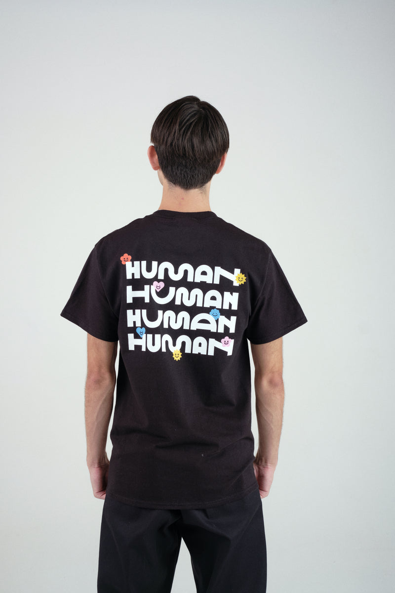 HUMAN STACK TEE IN BLACK