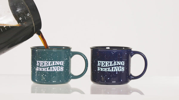 FEELING FEELINGS CAMPING MUG IN COBALT